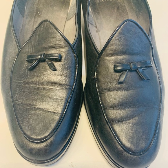 Stuart Weitzman US 8.5 Black Loafers Genuine Leather round toe - Picture 11 of 12